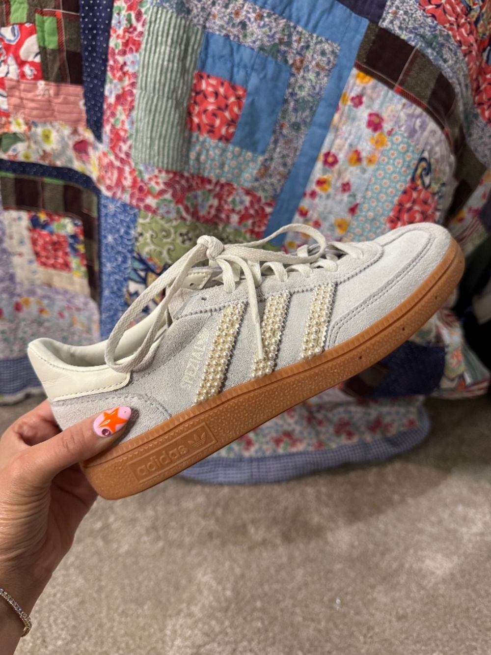 light blue Adidas samba